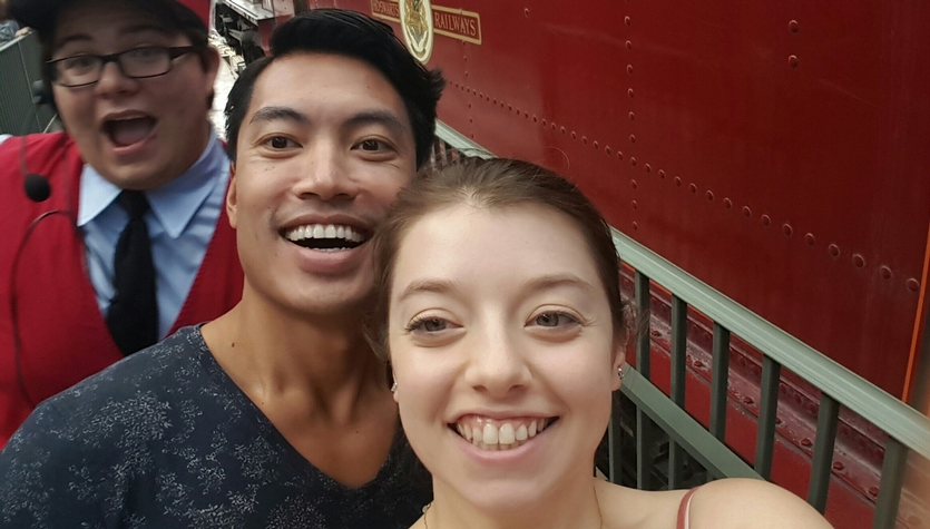 LizM with her BF Long at the Hogwarts Express, in Orlando, FL.jpg
